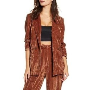 Wayf Presley Cinnamon Velvet Blazer and Matching Trousers / Pants (sz. Small)